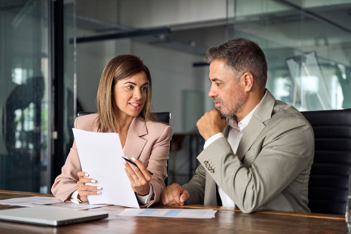 business professionals working in a conference room