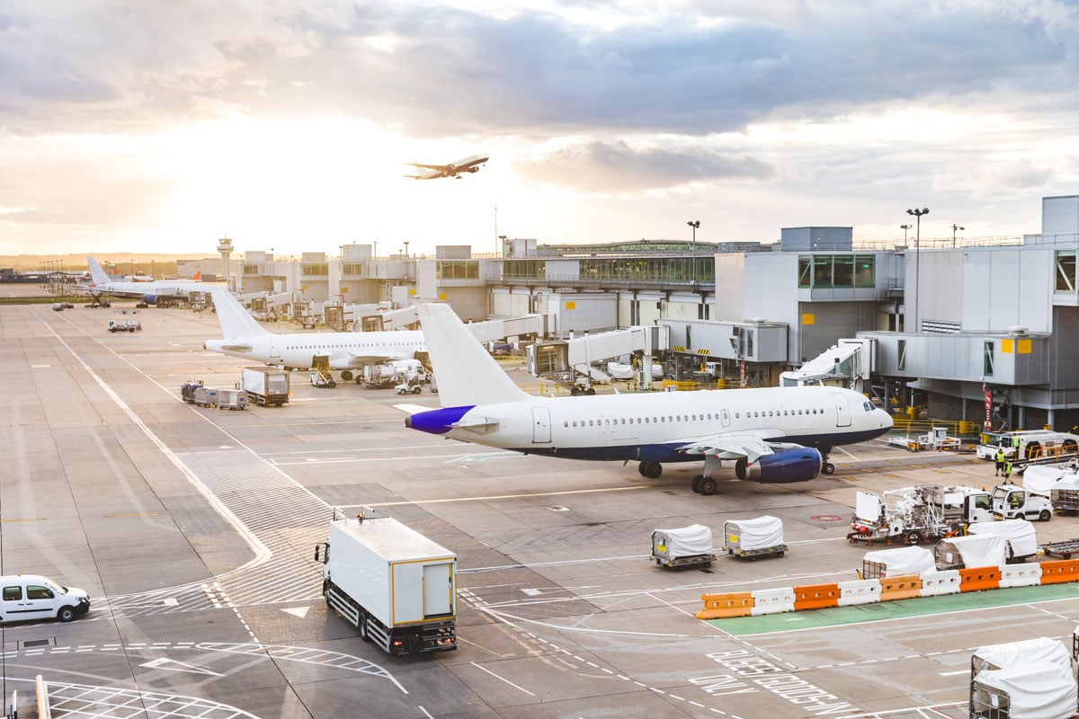 airport terminals and runways